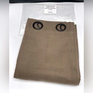 RH Brushed Belgian Flax Linen 100% Cotton Single Drape Grommet 50x96” MOCHA
